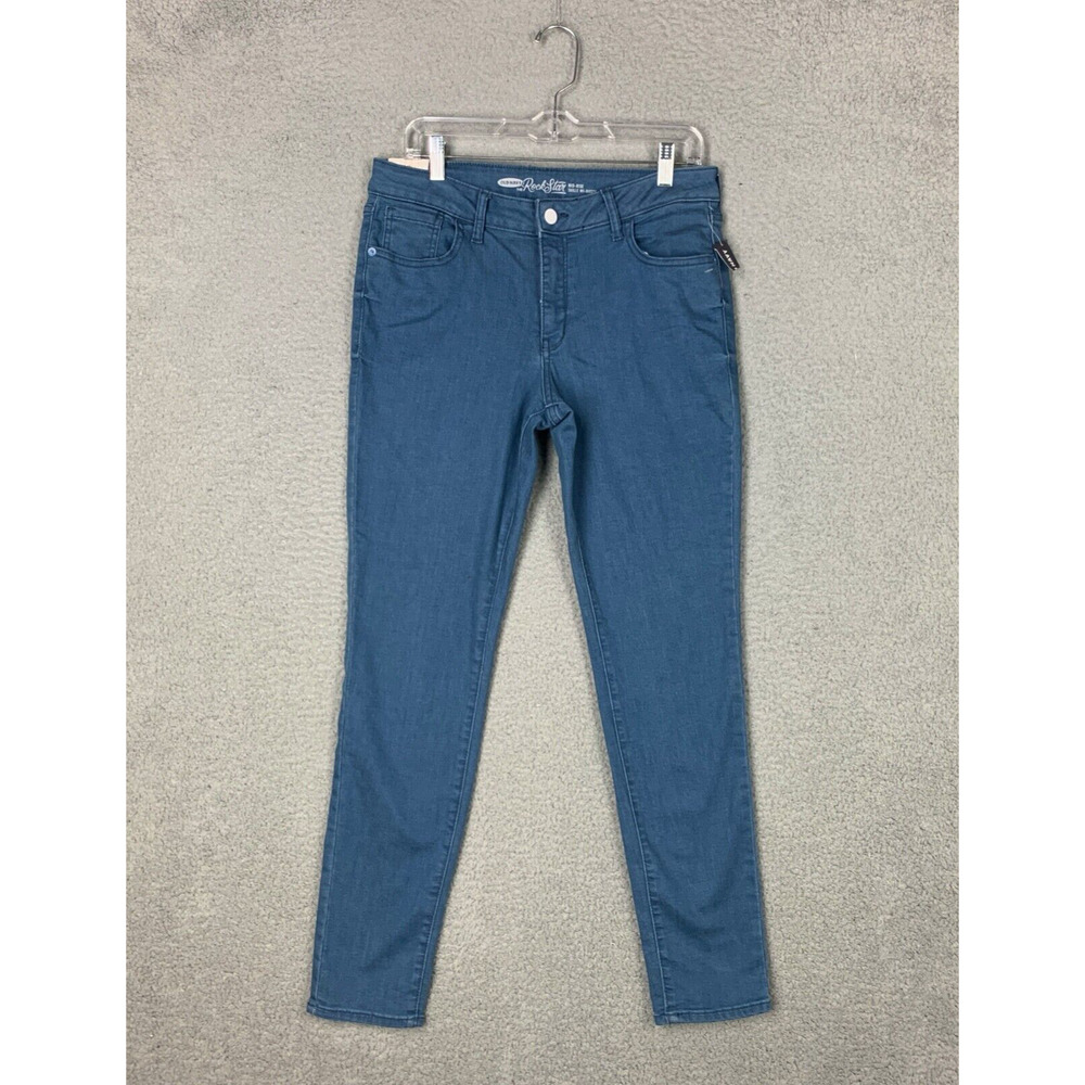 Old Navy Women's Midrise Rockstar Skinny Jeans Size 12 Blue Teal